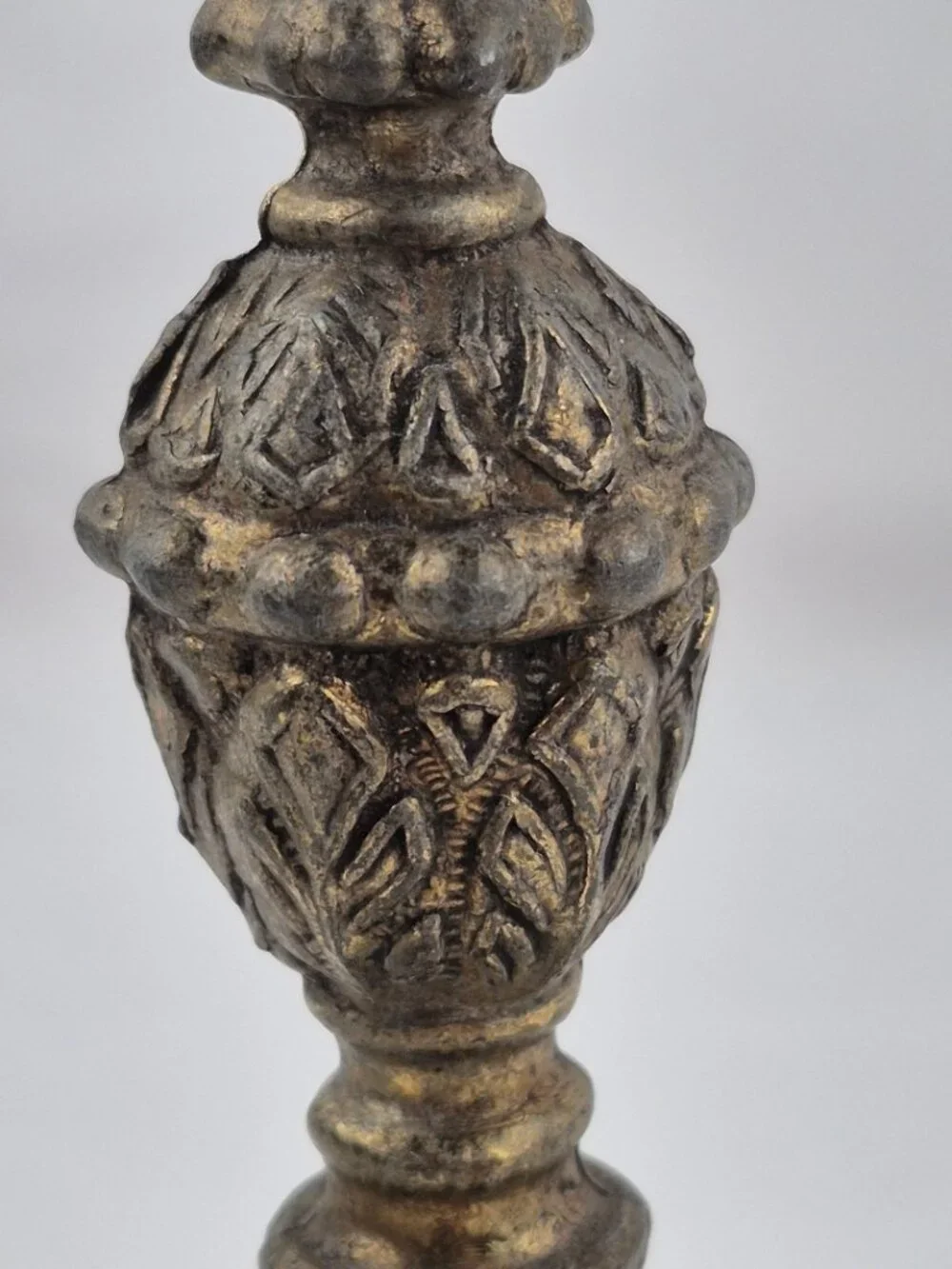 Vintage Hand-Cut Lead Crystal Dinner Bell Ornate Pewter Handle